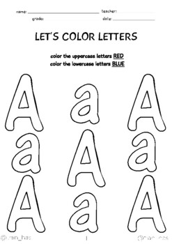 Preview of Alphabet Coloring Sheets Lowercase Uppercase Letters