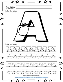 Alphabet Coloring and Tracing Worksheets by TEACHERS WITH A BUDGET