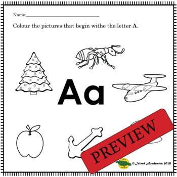 Alphabet Colouring Book by Island Academics | TPT