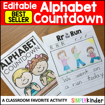 Preview of Editable Alphabet Countdown to Summer, Memory Book, End of the Year Activities