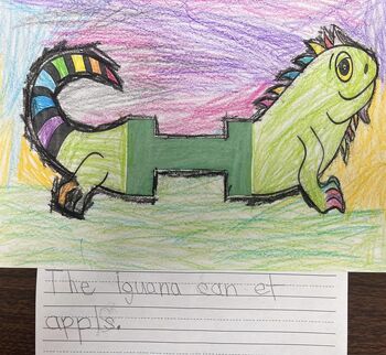 Preview of Alphabet Craft Letter I - Iguana