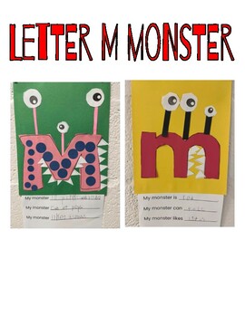 Alphabet Craft Letter M Monster by Simply Elementry My Dear | TPT