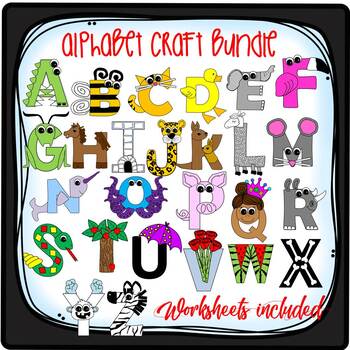 Preview of Alphabet Craft, Letter Crafts, Alphabet Crafts Bundle and Worksheets