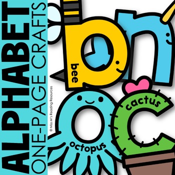 Preview of Phonics Crafts Letter Recognition Lowercase Alphabet Crafts Beginning Sounds