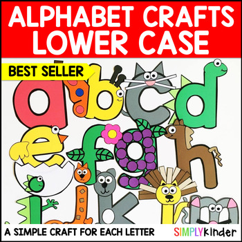 Preview of Alphabet Crafts Lowercase Letter Crafts Alphabet Activities for Kindergarten