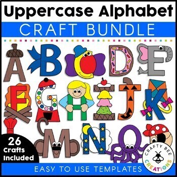 Preview of Alphabet Crafts | Uppercase Letter Crafts | Alphabet Activities | Cut and Paste