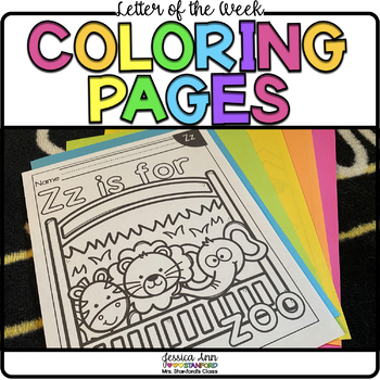 Preview of Alphabet Letters A to Z Curriculum - Initial Sound Coloring Pages for PreK & K