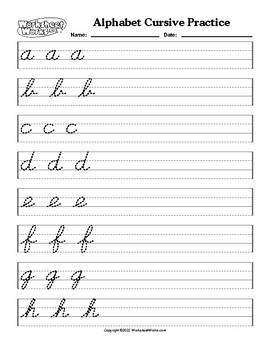 Alphabet Cursive Practice by Miss Andi's Classroom | TPT