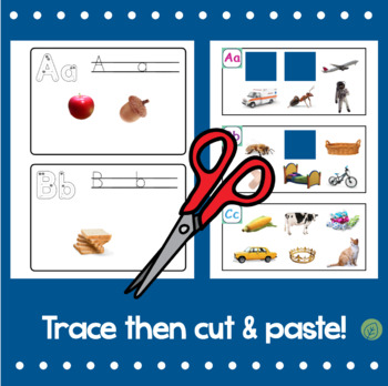 Alphabet Cut & Paste Book by Little Leaf Learning | TPT