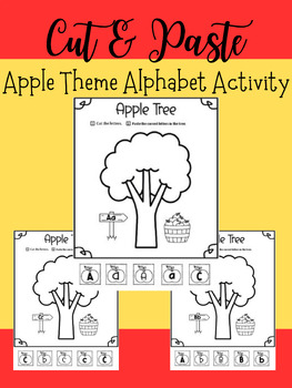 Preview of Alphabet Cut and Paste-All 26 Letters Included-Apple Theme
