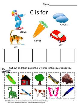 cut and paste alphabet worksheets beginning letter sounds special education esl