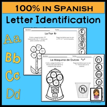 Preview of Alphabet Letter Recognition Worksheets in Spanish | Reconocimiento de letras