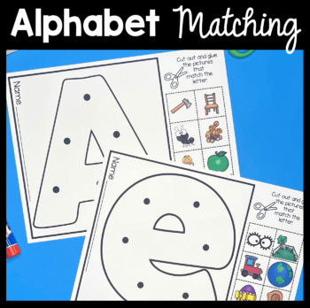 Preview of Alphabet Cut and Paste Worksheets - Literacy Center - Letter Names and Sounds