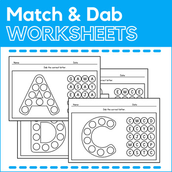 Preview of Alphabet Dabbing Worksheets - Fine Motor Skills - Dab & Match Letter Activities