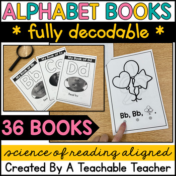 Preview of Alphabet Decodable Readers Kindergarten Letter Sound Practice Science of Reading
