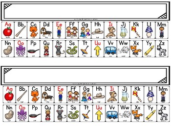 alphabet desk strips by the kindergarten whisperer tpt