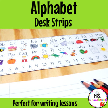 alphabet desk strips by mrs strawberry teachers pay teachers