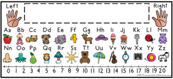 alphabet desk strips with number line student name tags editable