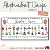 QLD Beginners Font Alphabet Desk Strips with Numbers {Stud