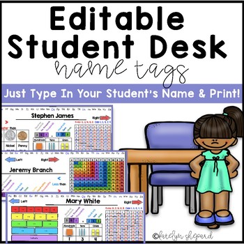Preview of Alphabet Desk Strips with Number Line {Student Name Tags}