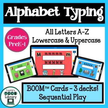 Preview of Alphabet Digital Uppercase & Lowercase Letter Typing Boom™ Cards Sequential