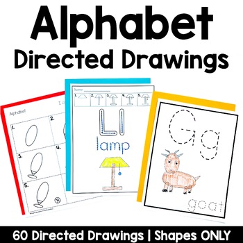 Preview of Alphabet Directed Drawings with Shapes | Student Centered Decor