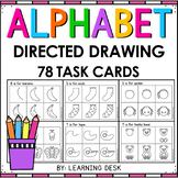 Alphabet Directed Drawings Task Cards and Writing Templates