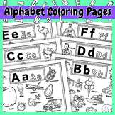 Alphabet Coloring pages: Letter Recognition and Coloring W