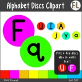 Alphabet Discs Clipart: Neon Colors
