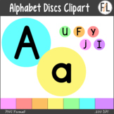 Alphabet Discs Clipart: Pastel Colors