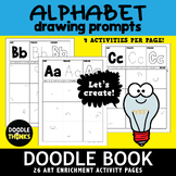 Alphabet Doodle Book Drawing Prompts | Art Enrichment Activities