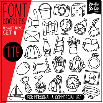 Preview of Alphabet Doodle Font 1 {Zip-A-Dee-Doo-Dah Designs}