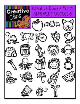 Preview of Alphabet Doodle Font {Creative Clips Digital Clipart}