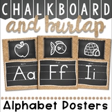 Alphabet Doodle Posters in Chalkboard and Burlap Theme
