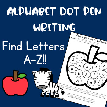 Preview of Alphabet Dot Pen Worksheets Tracing and Writing