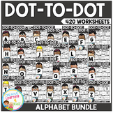 Alphabet Dot to Dot Worksheets Counting Numbers Bundle