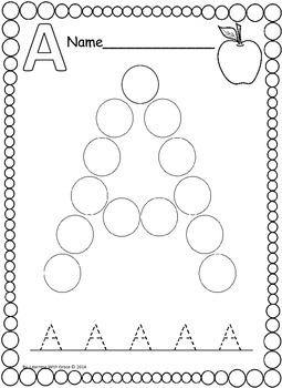 alphabet dots letter recognition worksheets by learning with grace