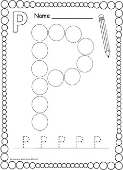 Alphabet Dots - Letter Recognition Worksheets by Learning With Grace