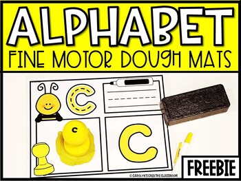 Preview of Alphabet Dough Mats: Fine Motor FREEBIE [Upper & Lowercase Bee Version]