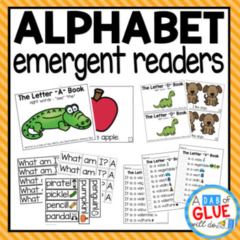 Alphabet Emergent Readers with Activities Bundle by A Dab of Glue Will Do