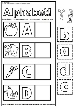 Alphabet cut and paste by Silviya V Murphy | Teachers Pay Teachers