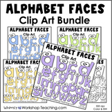 Alphabet Faces Clip Art Lowercase Letters 5 Pack 130 Images