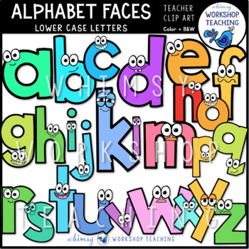 Preview of Alphabet Faces Lowercase Clip Art - Whimsy Workshop Teaching