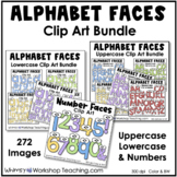 Alphabet Faces Uppercase and Lowercase Clip Art Bundle 10 
