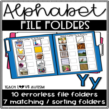 Preview of Alphabet File Folders Letter Y