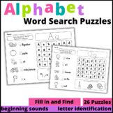 Alphabet Word Search Puzzles Letter Search Letters A to Z 