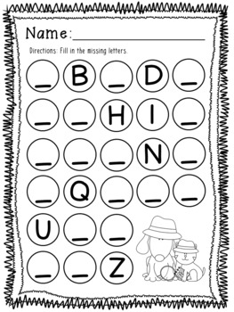 alphabet fill in the blank by abc penguin teachers pay teachers