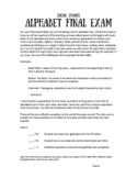 Alphabet Final Exam - Open-ended Exam for ANY Social Studi