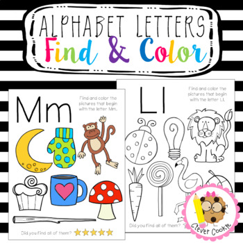 Preview of Alphabet Find and Color Pictures (Distance Learning)