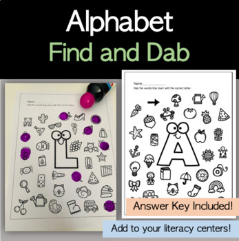 Alphabet Find and Dab: Letter Practice by Keeping up with cb | TpT